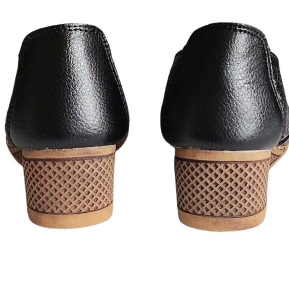 Cherrytime Black Leather Wedge Heels Women 8.5 Cottagecore Academia - Picture 11 of 16